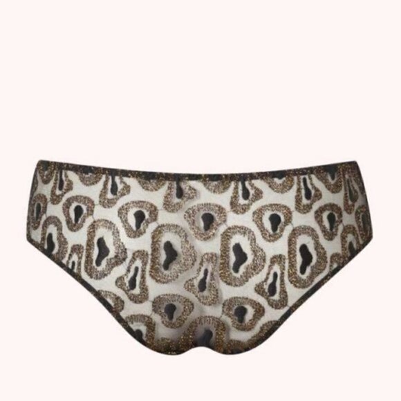 Agent Provocateur Gina Leopard Print Black/Gold Brief Panties NWT AP 2/Small - Picture 10 of 16